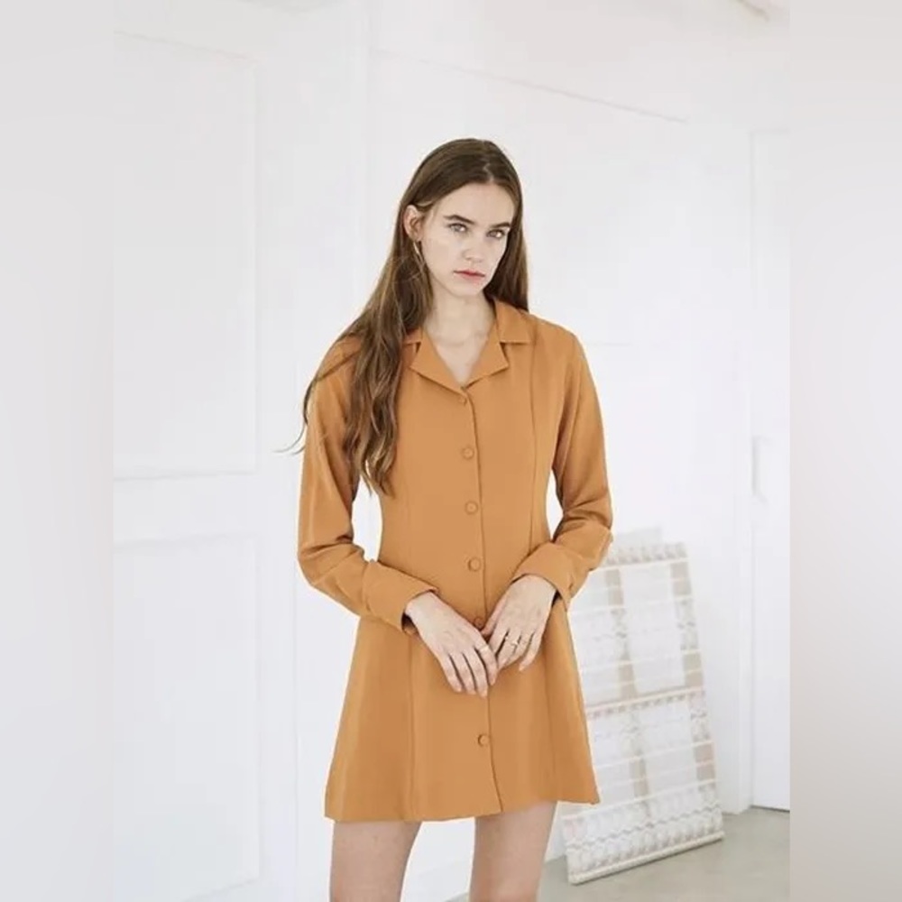 BIBYSEOB Classic Mini Dress Mustard